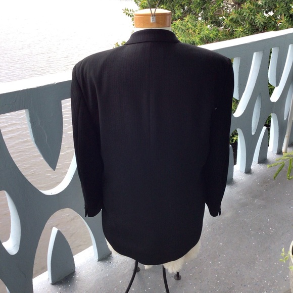 Jack Victor Montreal 100% Pure Virgin Wool Black Double Breasted Dress Blazer - Picture 7 of 16